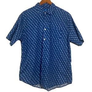 Toscano Blue Shirt Linen‎ / Cotton Size L Men
